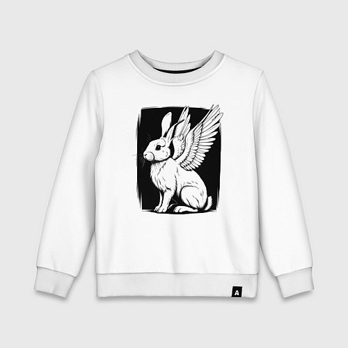 Детский свитшот Крылатый кролик / Белый – фото 1