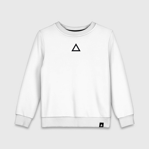 Детский свитшот Игра в кальмара работник треугольник белая / Белый – фото 1