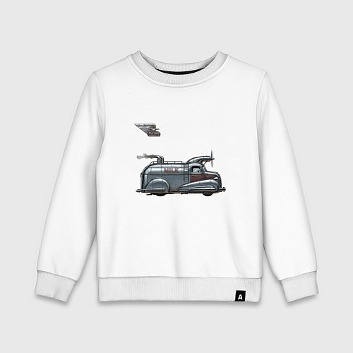 Детский свитшот Ретрофутуристический летающий автомобиль Milk / Белый – фото 1