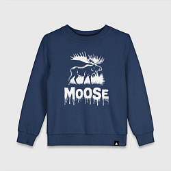 Детский свитшот Лось с рогами в стиле гранж