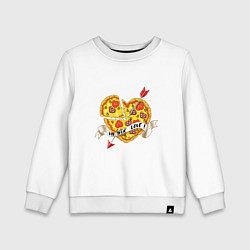Свитшот хлопковый детский Love pizza, цвет: белый