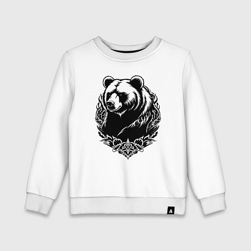 Детский свитшот Медвежий орнамент / Белый – фото 1