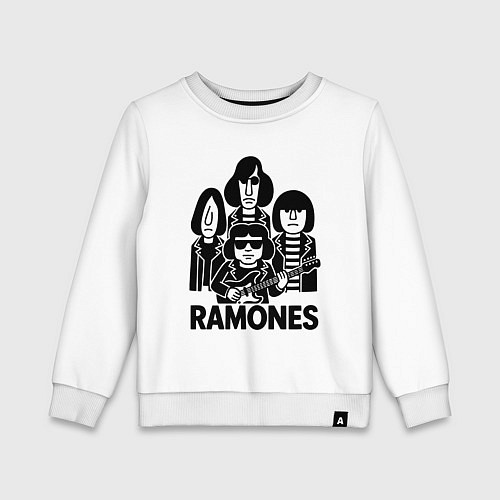 Детский свитшот Ramones силуэты / Белый – фото 1