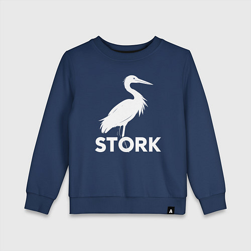 Детский свитшот Белый аист / Тёмно-синий – фото 1