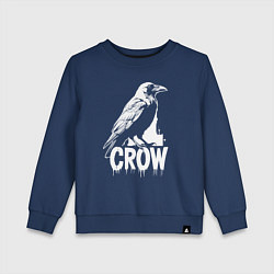 Свитшот хлопковый детский Ворона в стиле граффити, цвет: тёмно-синий