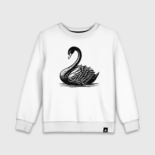 Детский свитшот Лебедь детализированный / Белый – фото 1