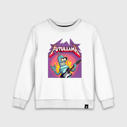 Детский свитшот Bender is the thrash metal guitarist of the band F / Белый – фото 1