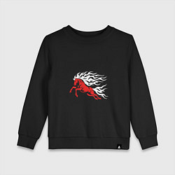 Свитшот хлопковый детский Галоп красного коня, цвет: черный