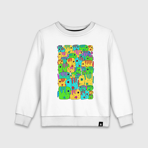 Детский свитшот Яркие тропические рыбки / Белый – фото 1