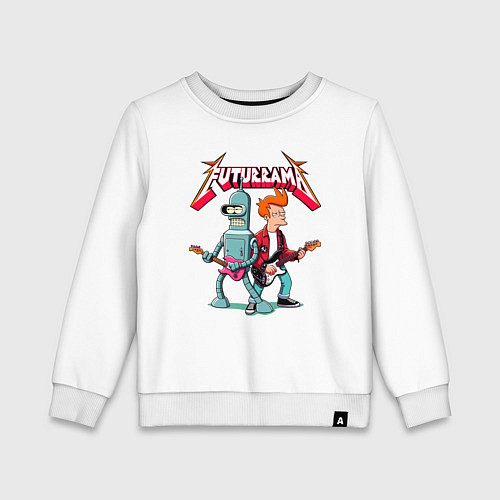 Детский свитшот Бендер и Фрай основатели рок группы Футурама / Белый – фото 1