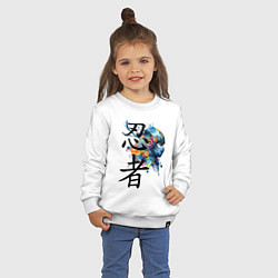 Свитшот хлопковый детский Ai art ninja - Japanese style, цвет: белый — фото 2