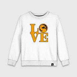 Свитшот хлопковый детский Love mortal kombat, цвет: белый