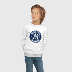 Свитшот хлопковый детский New York Yankees - baseball team logo, цвет: белый — фото 2