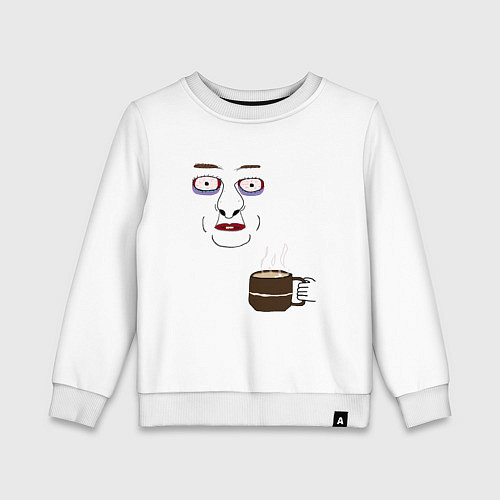 Детский свитшот Усталый / Белый – фото 1
