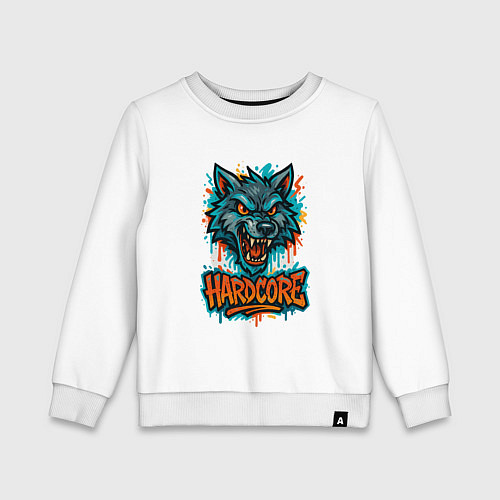 Детский свитшот Hardcore волк / Белый – фото 1