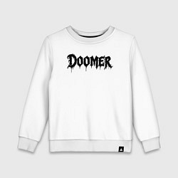 Свитшот хлопковый детский Doomer граффити, цвет: белый