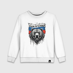 Детский свитшот Флаг России и медведь