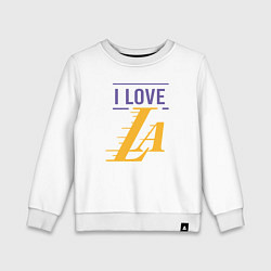 Свитшот хлопковый детский I love Lakers, цвет: белый