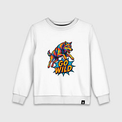 Детский свитшот Go wild цветной волк