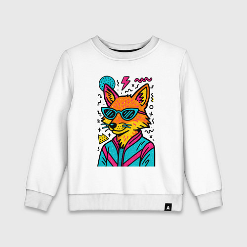 Детский свитшот Лиса поп арт / Белый – фото 1