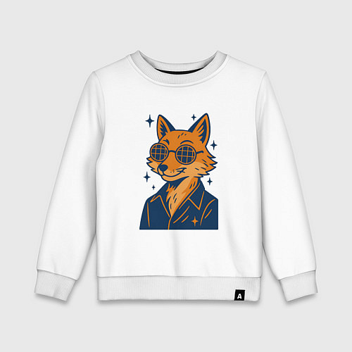 Детский свитшот Лиса в очках / Белый – фото 1