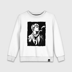 Свитшот хлопковый детский Есенин в стиле стрит-арт, цвет: белый