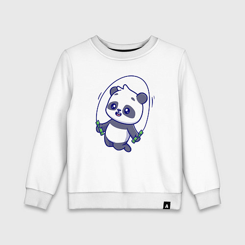 Детский свитшот Панда со скакалкой / Белый – фото 1