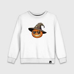 Свитшот хлопковый детский Стильная тыква, цвет: белый