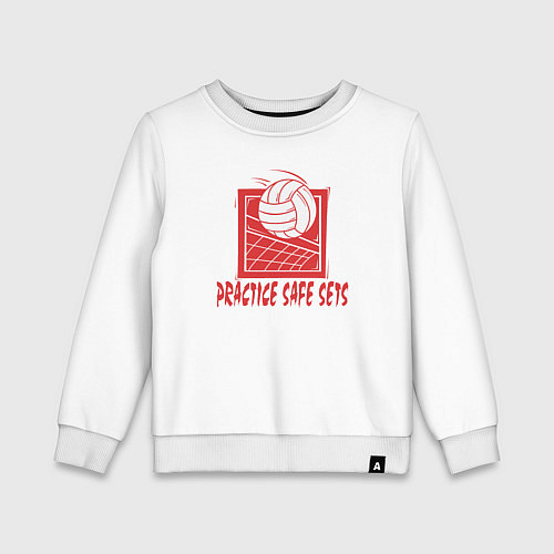 Детский свитшот Practice safe sets / Белый – фото 1