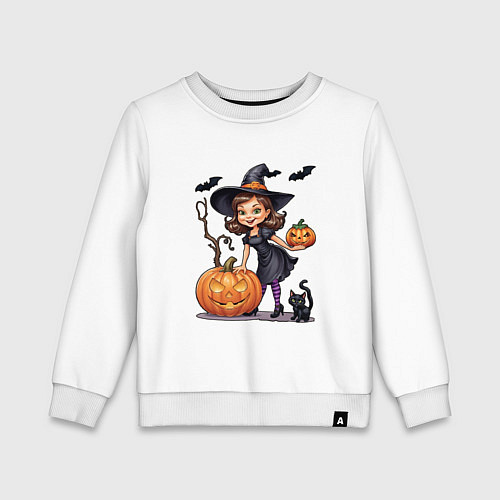 Детский свитшот Тыквы оживают в хэллоуин / Белый – фото 1