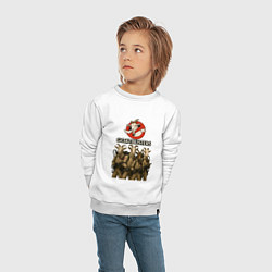 Свитшот хлопковый детский Охотники за приведениями с козлами, цвет: белый — фото 2