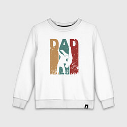 Свитшот хлопковый детский Отец дзюдо, цвет: белый
