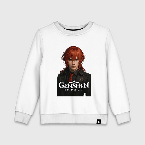 Детский свитшот Дилюк Геншин Импакт / Белый – фото 1