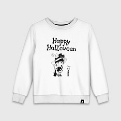 Детский свитшот Хэллоуин - девочка с черепами