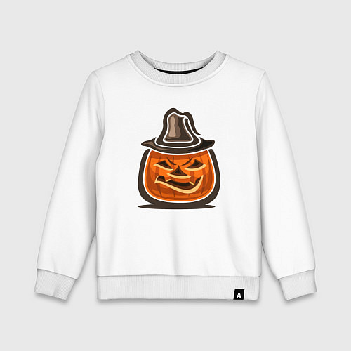 Детский свитшот Pumpkin hat / Белый – фото 1