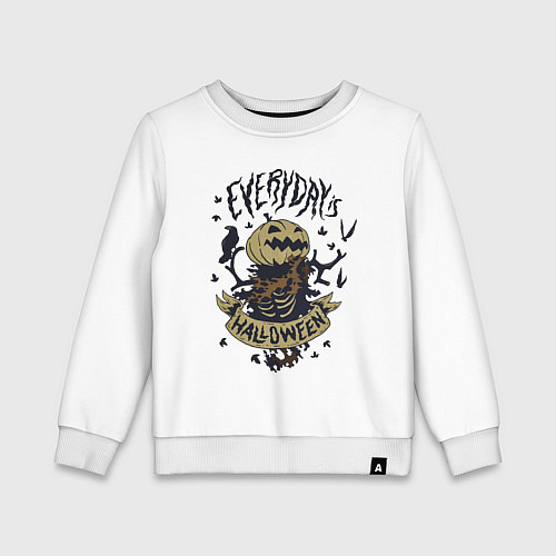 Детский свитшот Хэллоуин пугало-тыква / Белый – фото 1