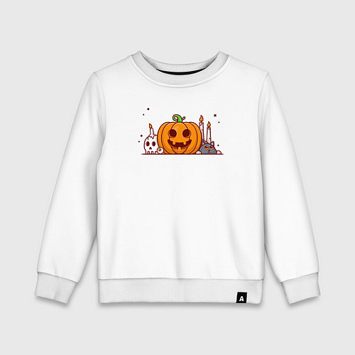 Детский свитшот Забавный хэллоуин / Белый – фото 1