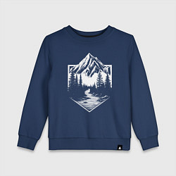 Свитшот хлопковый детский Горный рассвет, цвет: тёмно-синий