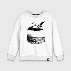 Свитшот хлопковый детский Морской бриз и чайки, цвет: белый
