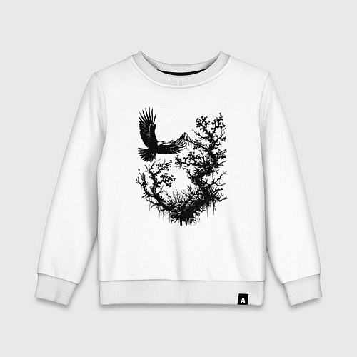 Детский свитшот Орёл над вершинами / Белый – фото 1
