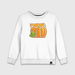 Свитшот хлопковый детский Сочная тыква, цвет: белый