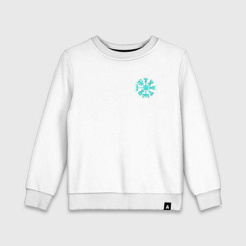 Детский свитшот Скандинавский компас из рун вегвизир / Белый – фото 1