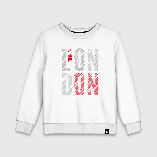 Детский свитшот Поверни на Лондон / Белый – фото 1