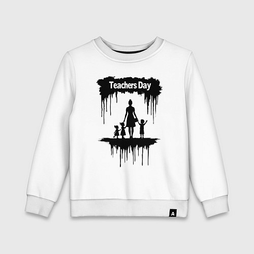 Детский свитшот Учительница и её маленькие ученики / Белый – фото 1