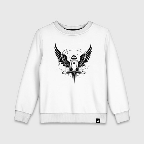 Детский свитшот Крылатая ракета в космосе / Белый – фото 1