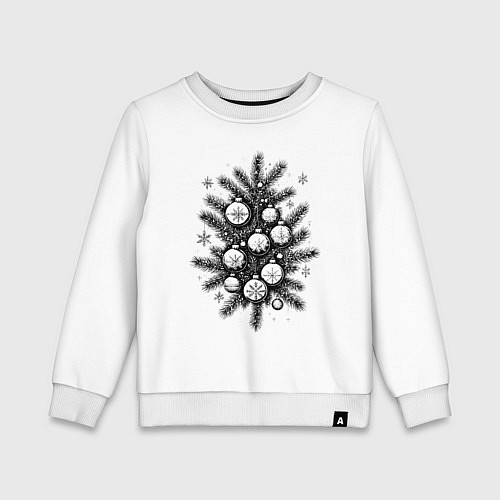 Детский свитшот Рождественский букет с шарами / Белый – фото 1