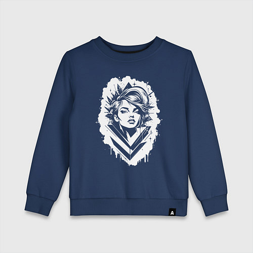 Детский свитшот Поп-арт дива / Тёмно-синий – фото 1