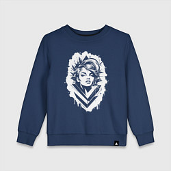 Свитшот хлопковый детский Поп-арт дива, цвет: тёмно-синий