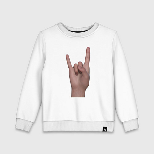 Детский свитшот Жест коза правой рукой / Белый – фото 1