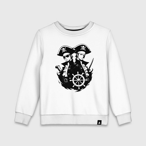 Детский свитшот Пиратский дуэт / Белый – фото 1